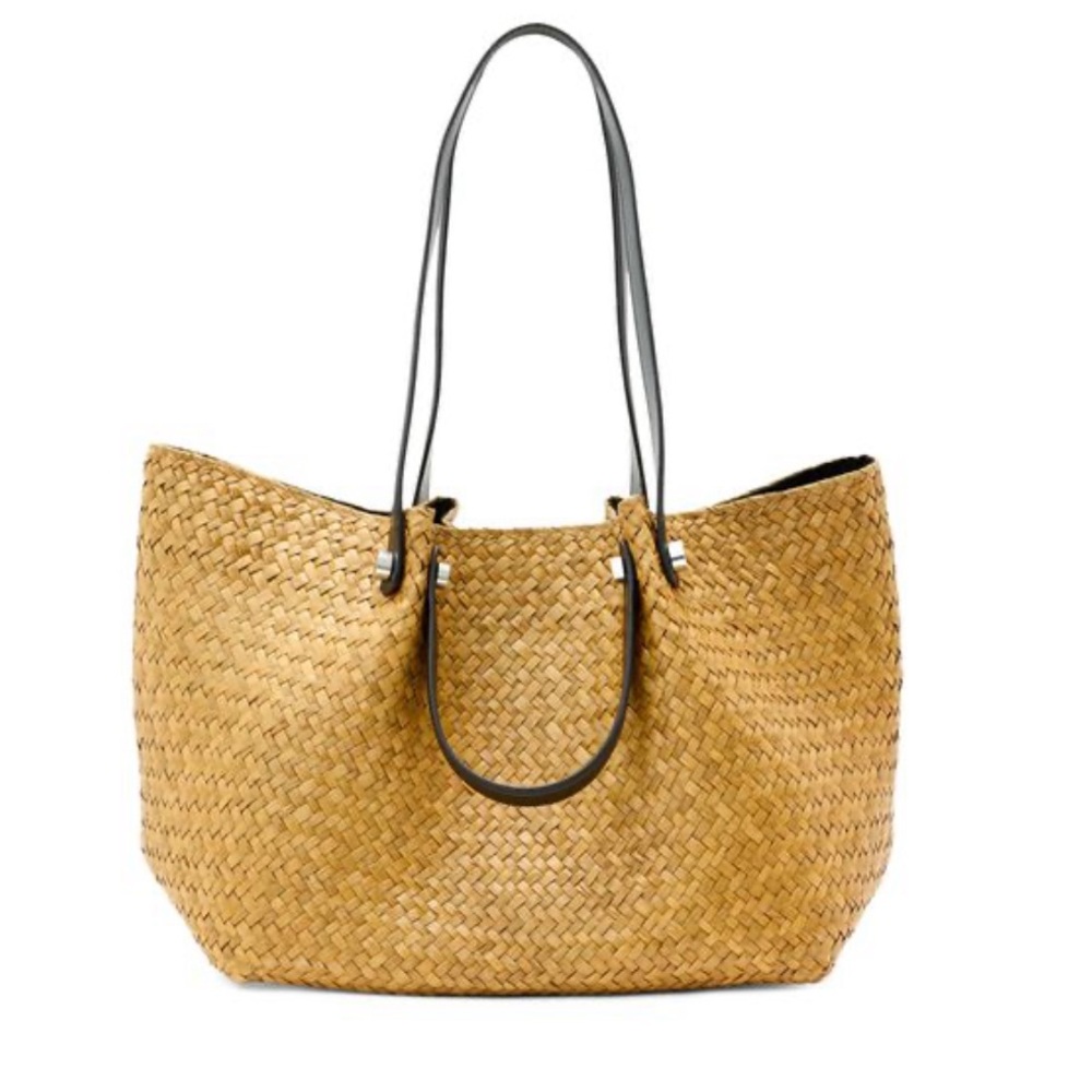 AllSaints Allington paper straw tote in natural